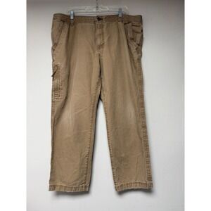 G H Bass & Co Mens Khaki Cargo Pants 40W 30L Relaxed Fit Utility Outdoor